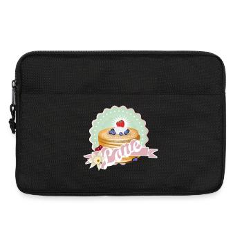 Charmantes Pancake-Motiv mit Sahne und Beeren - Laptoptasche 13" - Schwarz - Vorne