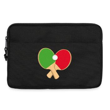 Raquette de tennis de table avec balle – sportive et dynamique - Sacoche pour ordinateur portable 13 pouces - noir - Devant