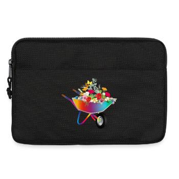 Brouette colorée avec des fleurs - Sacoche pour ordinateur portable 13 pouces - noir - Devant