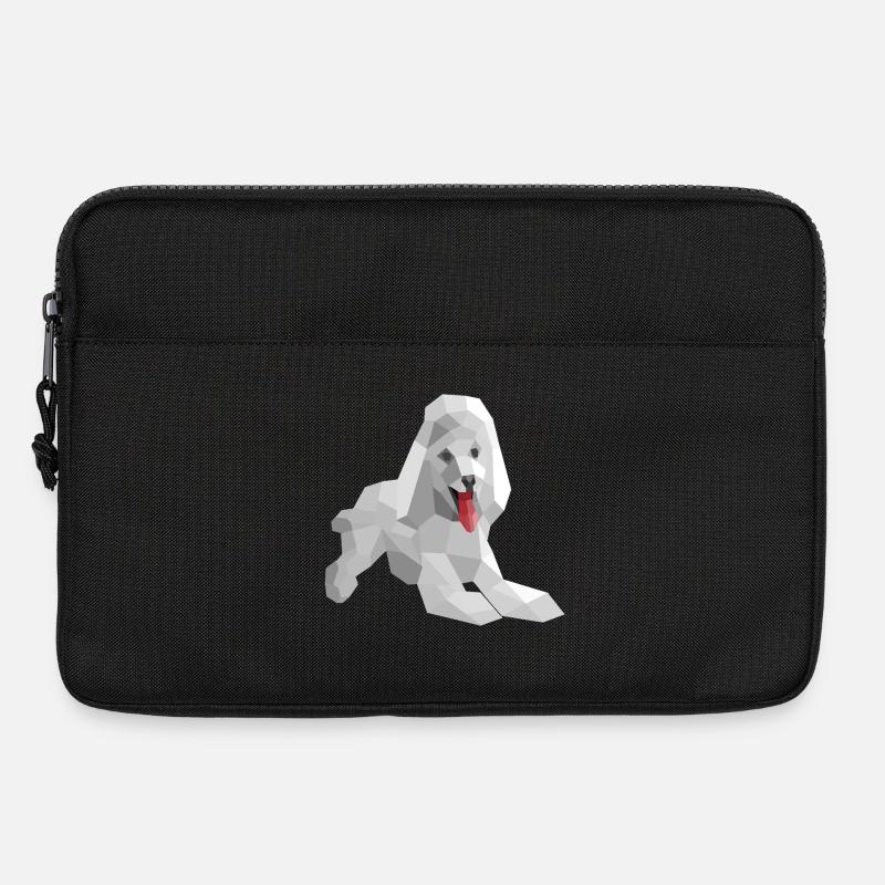 Elegant low poly poodle - Laptop bag 13" - black