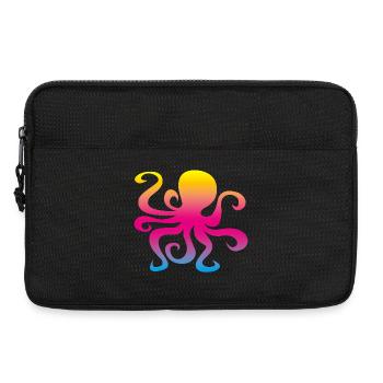 Pieuvre Calmar Arc-en-ciel Coloré Enfants - Sacoche pour ordinateur portable 13 pouces - noir - Devant