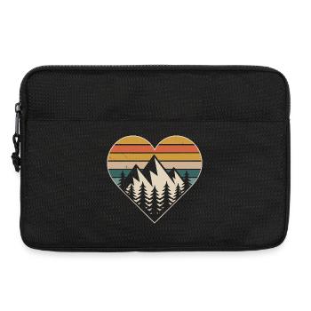 Heart of mountain landscape with fir trees - Laptop bag 13" - black - Front