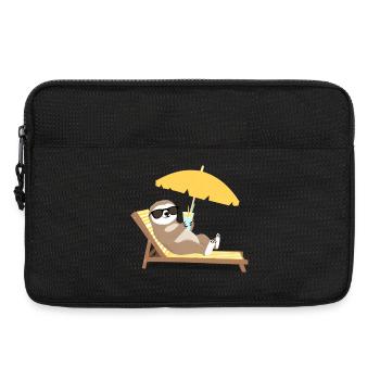 Faultier mit Sonnenbrille und Cocktail - Laptoptasche 13" - Schwarz - Vorne