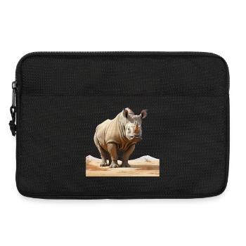 Desert Rhino Illustration - Laptop bag 13" - black - Front
