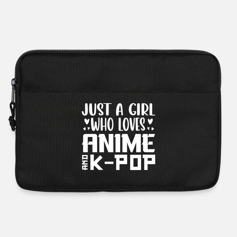 Anime und K-Pop: Mädchenliebe - Laptoptasche 13" - Schwarz