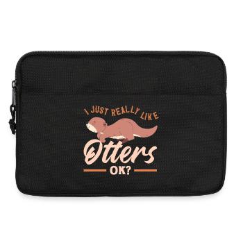 Loutre de mer comme loutre mignonne - Sacoche pour ordinateur portable 13 pouces - noir - Devant