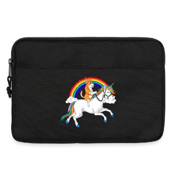 Corgi reitet Einhorn - Laptoptasche 13" - Schwarz - Vorne