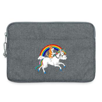 Corgi Équitation Licorne - Sacoche pour ordinateur portable 13 pouces - gris chiné - Devant