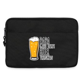 Bin dann mal weg! Papa geht jetzt Bier trinken! - Laptoptasche 13" - Schwarz - Vorne