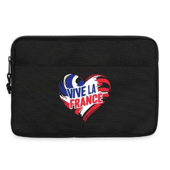Coeur tricolore Vive La France - Sacoche pour ordinateur portable 13 pouces - noir - Devant