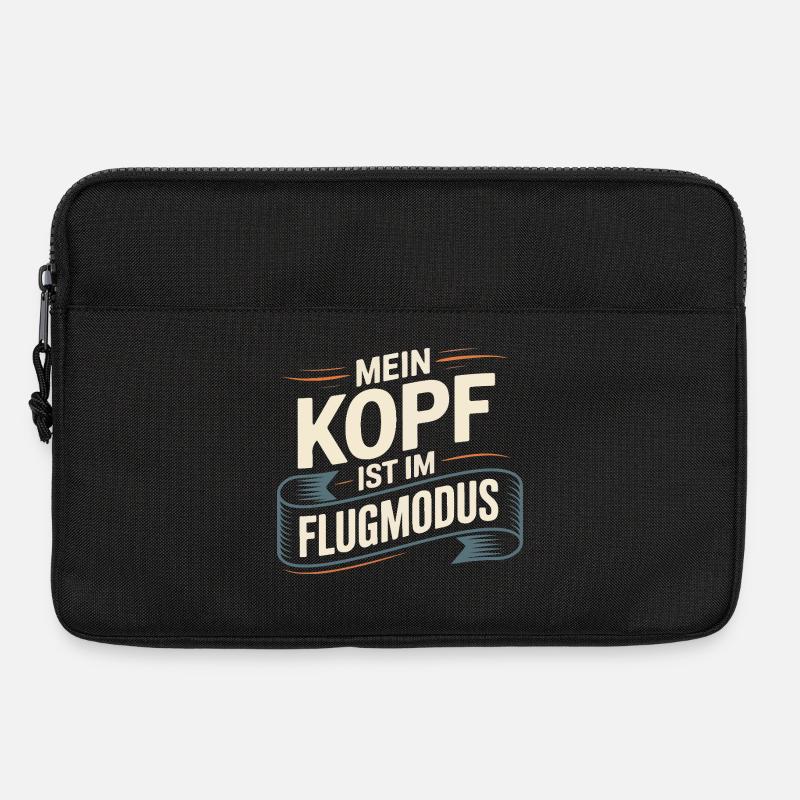 Mein Kopf ist im Flugmodus – Lustiger Spruch - Laptoptasche 13" - Schwarz