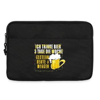 Bierliebhaber Bier Spruch Biertrinker Saufen - Laptoptasche 13" - Schwarz - Vorne