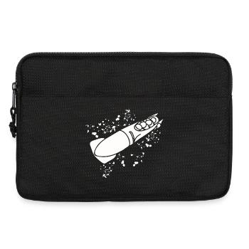 Bobfahrer Bobschlitten Viererbob - Laptoptasche 13" - Schwarz - Vorne