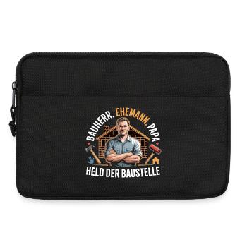 Hero of the construction site – dad, husband & builder - Laptop bag 13" - black - Front