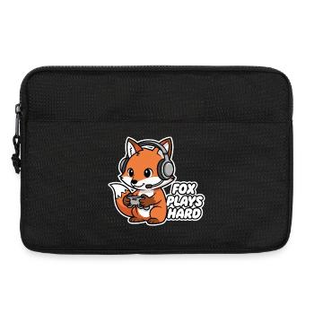 Fuchs mit Headset Spielheld - Laptoptasche 13" - Schwarz - Vorne