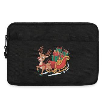 Des rennes en traîneau avec des cadeaux - Sacoche pour ordinateur portable 13 pouces - noir - Devant
