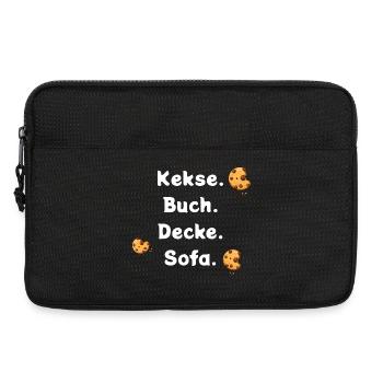 Kekse. Buch. Decke. Sofa. - Laptoptasche 13" - Schwarz - Vorne
