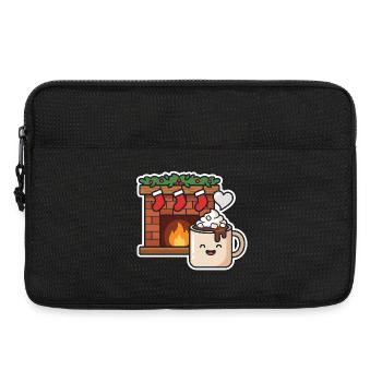 Chocomel chaud près du feu joyeux - Sacoche pour ordinateur portable 13 pouces - noir - Devant