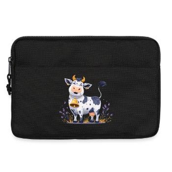 Funny cow with bell - Laptop bag 13" - black - Front