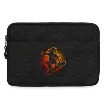 Fiery red snowboarder in the jump - Laptop bag 13" - black - Front