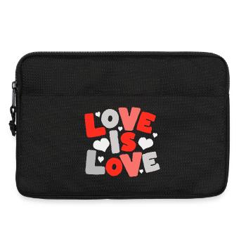 Love Is Love – Bunte Typo mit Herzen - Laptoptasche 13" - Schwarz - Vorne