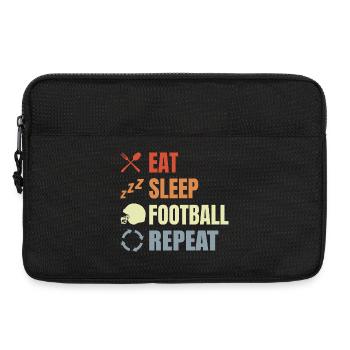 Eat Sleep Football Repeat - Laptop bag 13" - black - Front