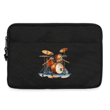 Drum Set in Watercolors Music Instruments - Laptop bag 13" - black - Front