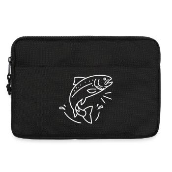Springende Forelle Fisch Angeln Action - Laptoptasche 13" - Schwarz - Vorne