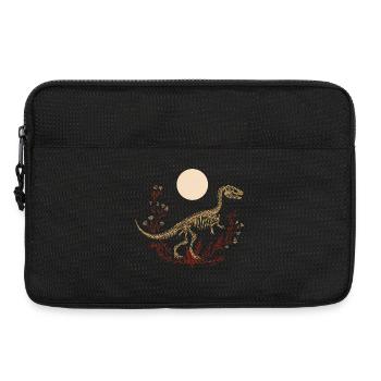 Boho T-Rex Skeleton with Moon & Floral Lines - Laptop bag 13" - black - Front
