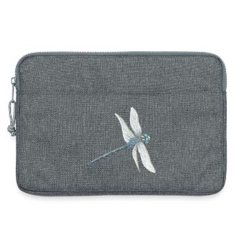 Blaugrüne Libelle Illustration - Laptoptasche 13" - Grau meliert - Vorne