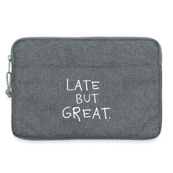 Late but great – Funny saying for unpunctual people - Laptop bag 13" - heather grey - Front