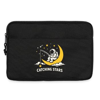 Astronaute à la pêche aux étoiles sur la Lune - Sacoche pour ordinateur portable 13 pouces - noir - Devant