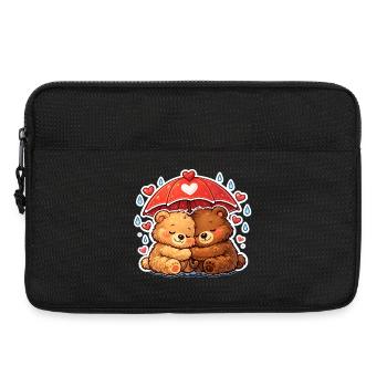 Cuddly bears under heart rain - Laptop bag 13" - black - Front