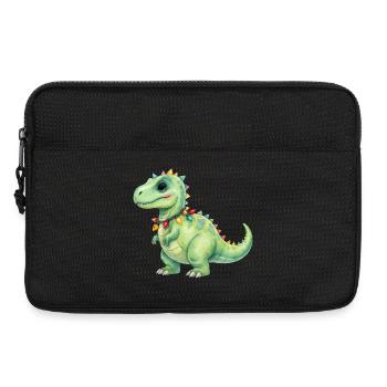 Dinosaure coloré avec des guirlandes lumineuses - Sacoche pour ordinateur portable 13 pouces - noir - Devant