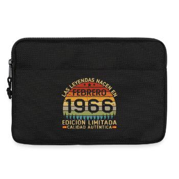 Cadeau d’anniversaire rétro vintage de février 1966 - Sacoche pour ordinateur portable 13 pouces - noir - Devant