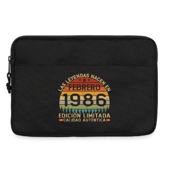 Cadeau d’anniversaire rétro vintage de février 1986 - Sacoche pour ordinateur portable 13 pouces - noir - Devant