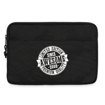 Cadeau rétro vintage pour le 18e anniversaire 2008 - Sacoche pour ordinateur portable 13 pouces - noir - Devant