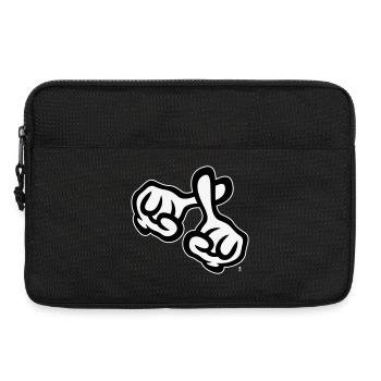 Croisez les doigts (mains / croix / religion / NEG 1C) - Sacoche pour ordinateur portable 13 pouces - noir - Devant