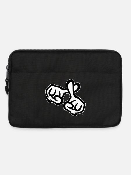 Fingerkreuz (Hände / Kreuz / Religion / NEG 2C) - Laptoptasche 13" - Schwarz