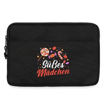 Fille mignonne gourmande par les sucreries - Sacoche pour ordinateur portable 13 pouces - noir - Devant