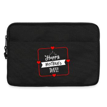 Happy Mothers Day Herz Umrandung - Weiß Rot - Laptoptasche 13" - Schwarz - Vorne
