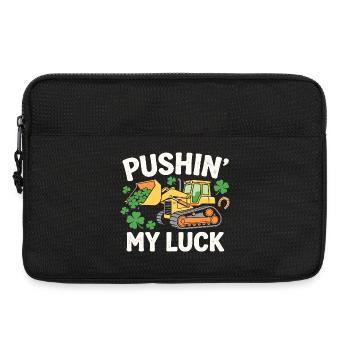 Pushin’ My Luck Funny St Patrick’s Bulldozer - Laptop bag 13" - black - Front