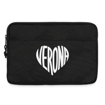 Verona Heart Typography - Laptop bag 13" - black - Front