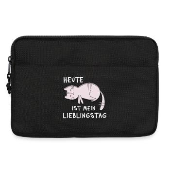 Heute ist mein Lieblingstag – Schlaf Katzen Spruch - Laptoptasche 13" - Schwarz - Vorne