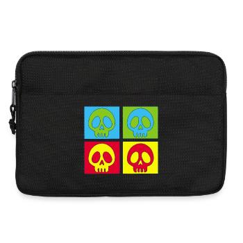 Totenschädel und vierfarbiger Druck - Laptoptasche 13" - Schwarz - Vorne