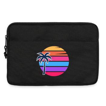 Retro Sunset Palm Circle - Laptop bag 13" - black - Front