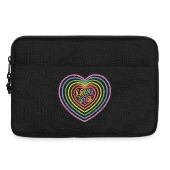 Colorful Love Me Text Hearts Shape Print - Laptop bag 13" - black - Front