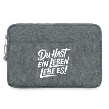 Du hast nur ein Leben – Lebe es - Laptoptasche 13" - Grau meliert - Vorne
