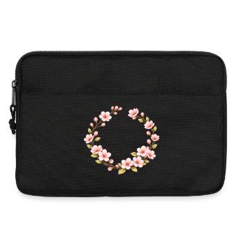Frühlingsmotiv Kirschblüten Rahmen  - Laptoptasche 13" - Schwarz - Vorne