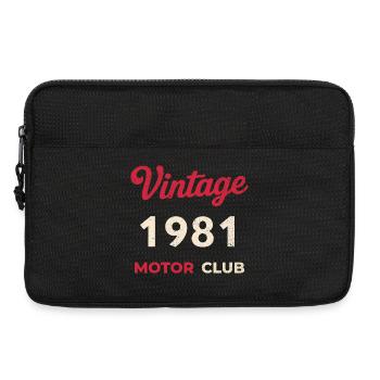 Année de naissance rétro du Motor Club vintage 1981 - Sacoche pour ordinateur portable 13 pouces - noir - Devant